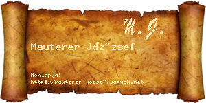 Mauterer József névjegykártya